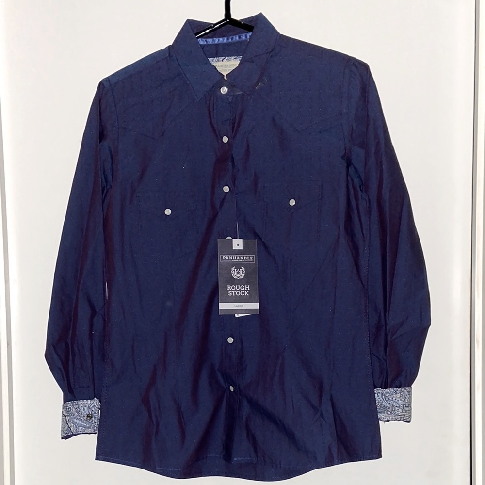Panhandle Rough Stock Pearl Snap Long Sleeve Western Shirt